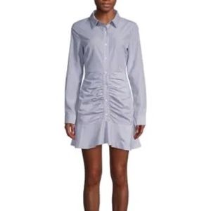 English factory striped long sleeve shirt dress